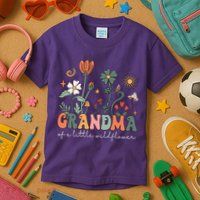 Grandma Of A Little Wildflower Family Matching Kids T-Shirt