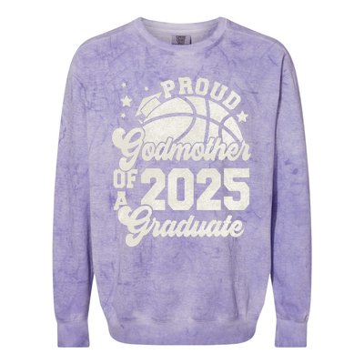 Godmother Of A 2025 Graduate Senior Graduation Basketball Colorblast Crewneck Sweatshirt