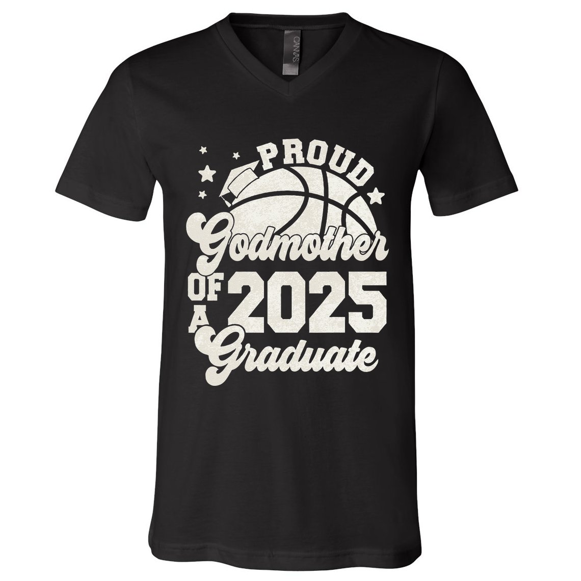 Godmother Of A 2025 Graduate Senior Graduation Basketball V-Neck T-Shirt