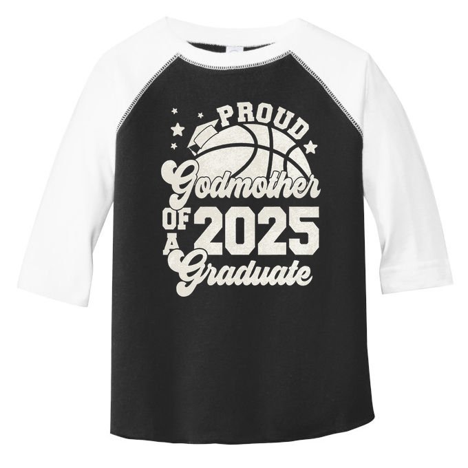 Godmother Of A 2025 Graduate Senior Graduation Basketball Toddler Fine Jersey T-Shirt