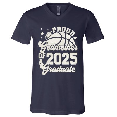 Godmother Of A 2025 Graduate Senior Graduation Basketball V-Neck T-Shirt