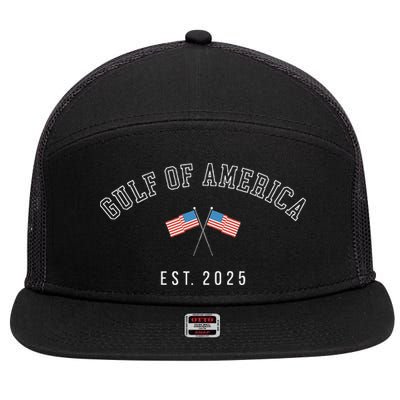 gulf Of America Est 2025 USA American 7 Panel Mesh Trucker Snapback Hat