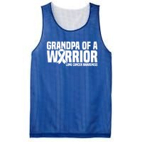 Grandpa Of A Warrior White Ribbon Lung Cancer Awareness Gift Mesh Reversible Basketball Jersey Tank