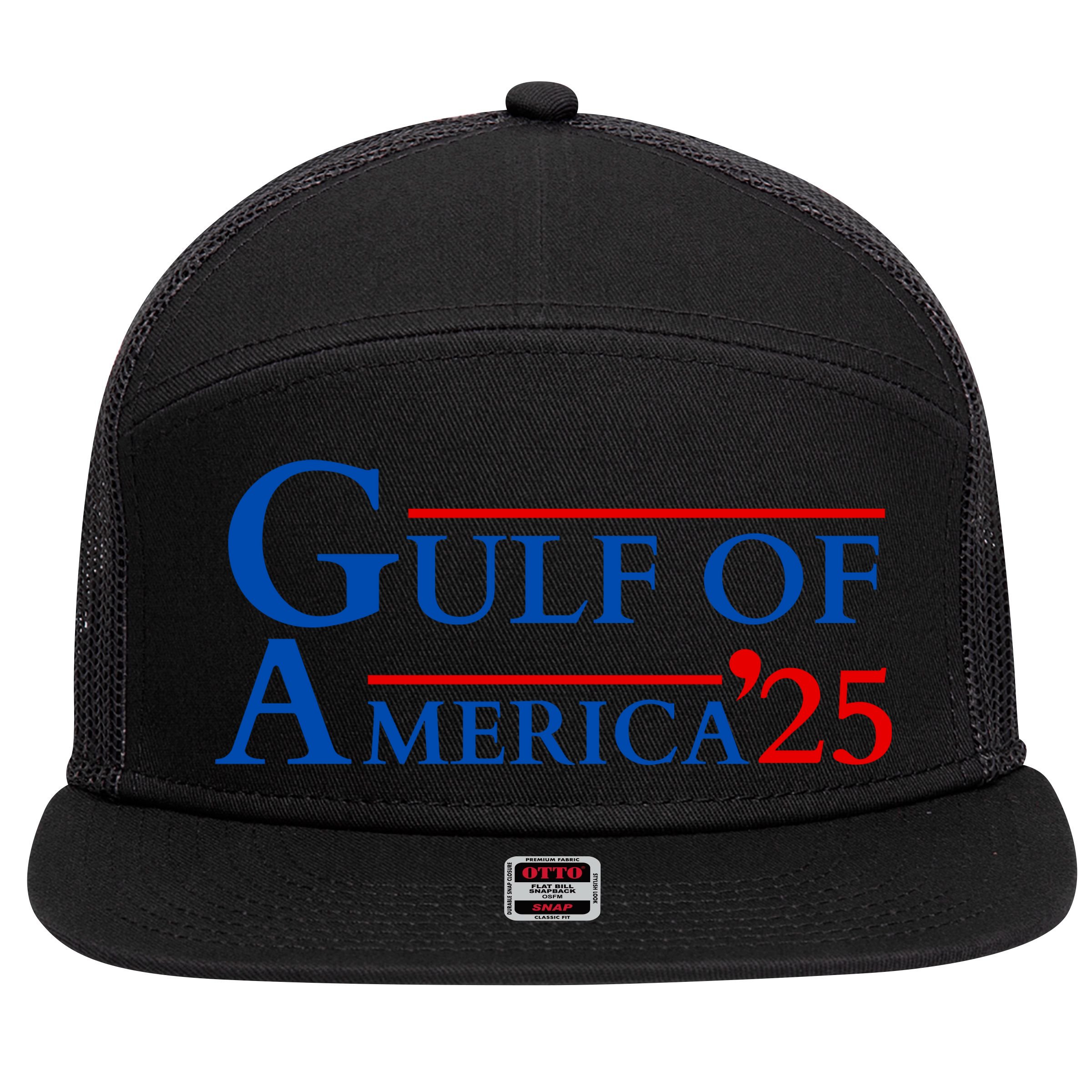 Gulf Of America 2025 7 Panel Mesh Trucker Snapback Hat