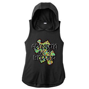 Grandma Of A Warrior Autism Awareness Acceptance Gift Great Gift Ladies PosiCharge Tri-Blend Wicking Draft Hoodie Tank