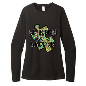 Grandma Of A Warrior Autism Awareness Acceptance Gift Great Gift Womens CVC Long Sleeve Shirt