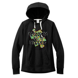 Grandma Of A Warrior Autism Awareness Acceptance Gift Great Gift Women's Fleece Hoodie