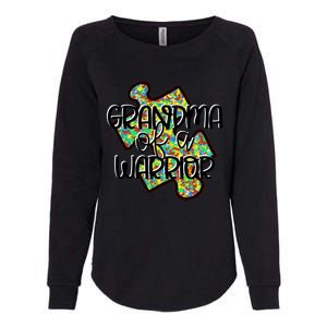 Grandma Of A Warrior Autism Awareness Acceptance Gift Great Gift Womens California Wash Sweatshirt