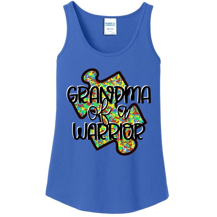 Grandma Of A Warrior Autism Awareness Acceptance Gift Great Gift Ladies Essential Tank