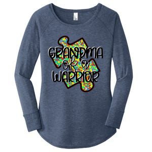 Grandma Of A Warrior Autism Awareness Acceptance Gift Great Gift Women's Perfect Tri Tunic Long Sleeve Shirt