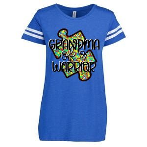 Grandma Of A Warrior Autism Awareness Acceptance Gift Great Gift Enza Ladies Jersey Football T-Shirt