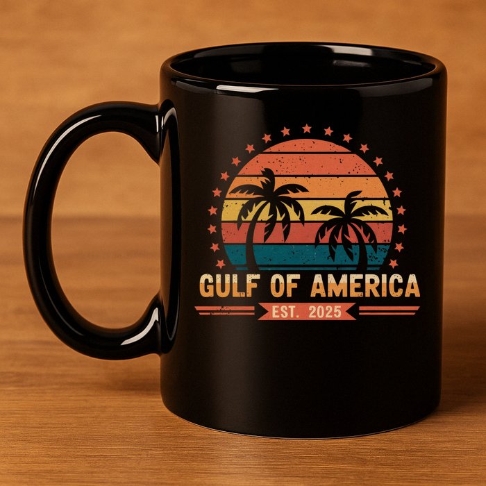Gulf Of America Retro 11oz C Handle Ceramic Mug