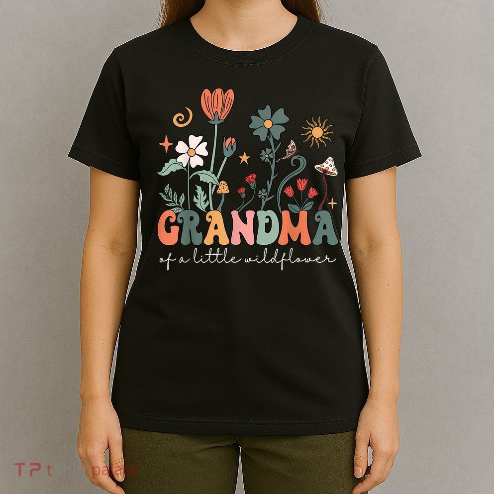 Grandma Of A Little Wildflower Girl Women Family Matching T-Shirt