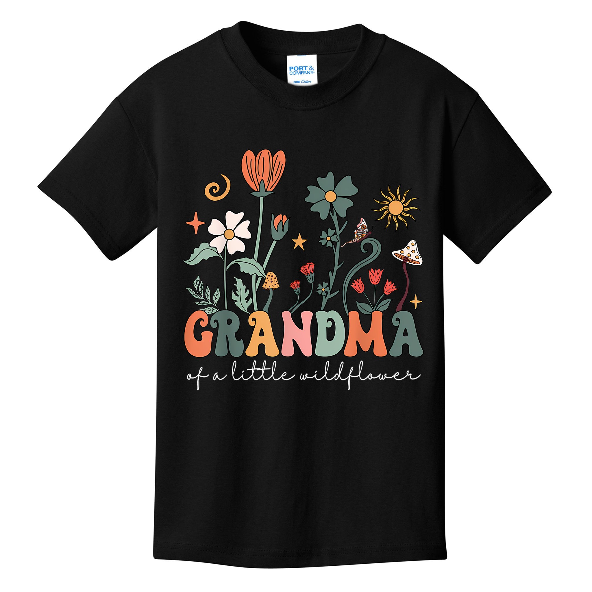 Grandma Of A Little Wildflower Girl Women Family Matching Kids T-Shirt
