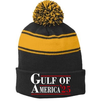 Gulf Of America Stripe Pom Pom Beanie