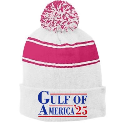 Gulf Of America Stripe Pom Pom Beanie