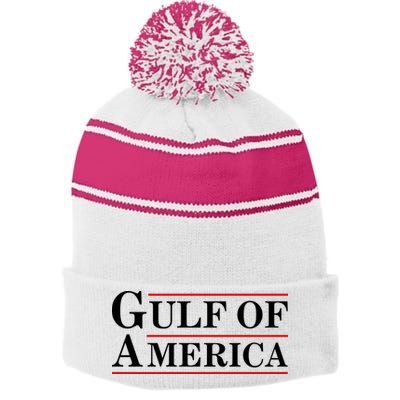 Gulf Of America Stripe Pom Pom Beanie