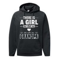 Grandpa of a Who Stole My Heart Father`s Day Granddad Performance Fleece Hoodie