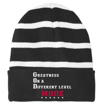 Greatness On A Different Level MODE Striped Beanie with Solid Band