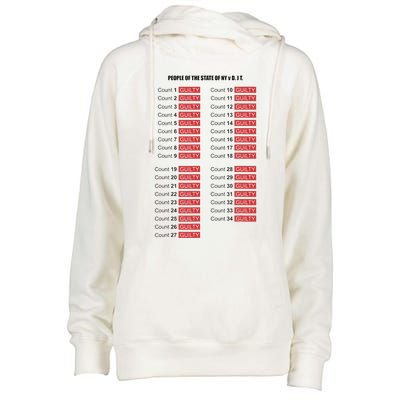 Guilty On All 34 Counts Womens Funnel Neck Pullover Hood