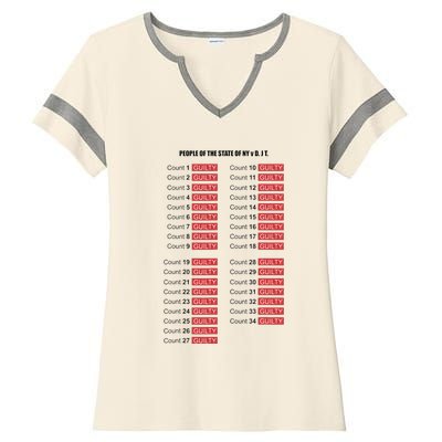 Guilty On All 34 Counts Ladies Halftime Notch Neck Tee