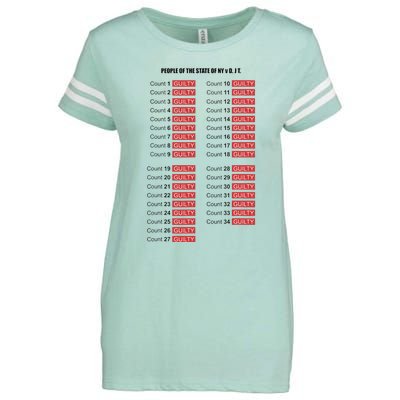 Guilty On All 34 Counts Enza Ladies Jersey Football T-Shirt