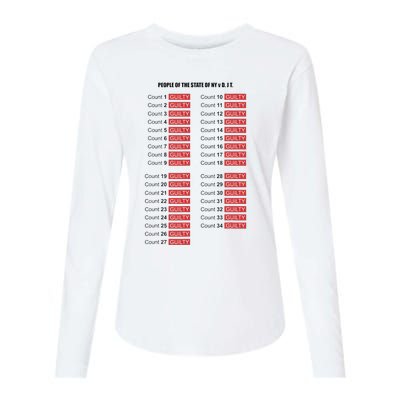 Guilty On All 34 Counts Womens Cotton Relaxed Long Sleeve T-Shirt