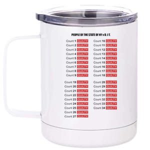 Guilty On All 34 Counts 12 oz Stainless Steel Tumbler Cup