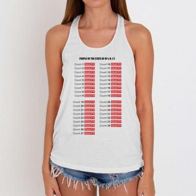 Guilty On All 34 Counts Women's Knotted Racerback Tank