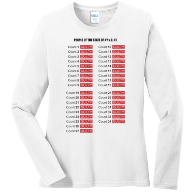 Guilty On All 34 Counts Ladies Long Sleeve Shirt