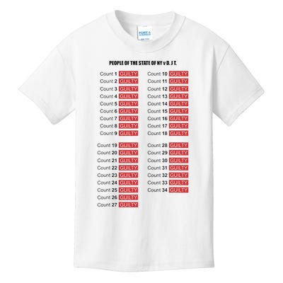 Guilty On All 34 Counts Kids T-Shirt