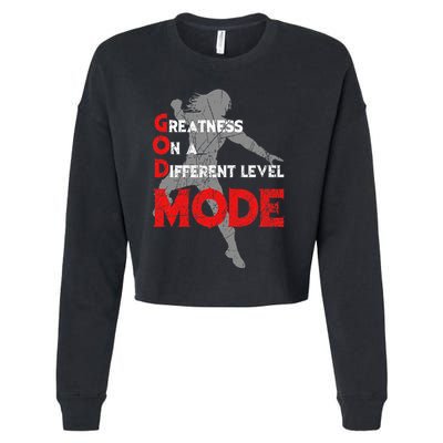 Greatness On A Different Level Mode Cropped Pullover Crew