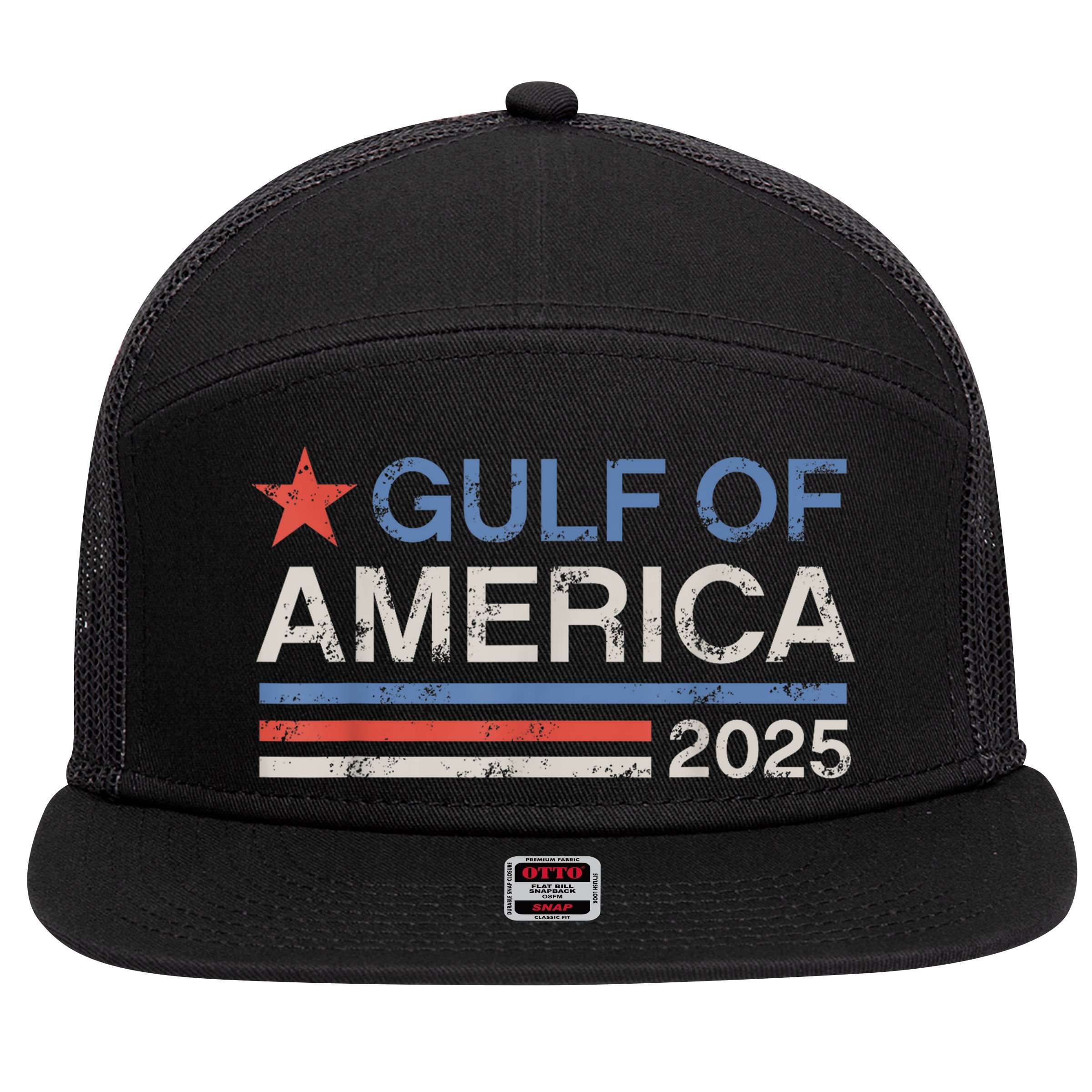 Gulf Of America 2025 7 Panel Mesh Trucker Snapback Hat