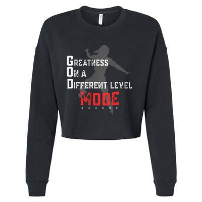 Greatness On A Different Level Mode Cropped Pullover Crew