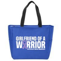 Girlfriend Of A Warrior Testicular Cancer Awareness Cool Gift Zip Tote Bag