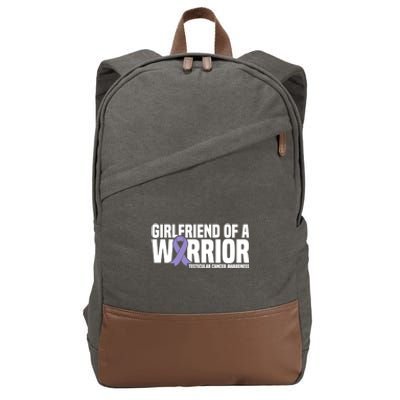 Girlfriend Of A Warrior Testicular Cancer Awareness Cool Gift Cotton Canvas Backpack