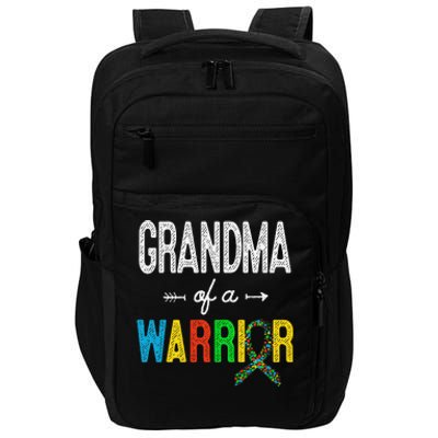 Grandma Of A Warrior Autism Awareness Support Impact Tech Backpack