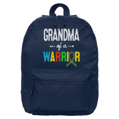 Grandma Of A Warrior Autism Awareness Support 16 in Basic Backpack