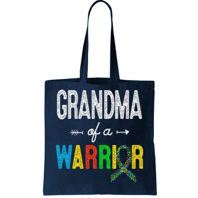 Grandma Of A Warrior Autism Awareness Support Tote Bag