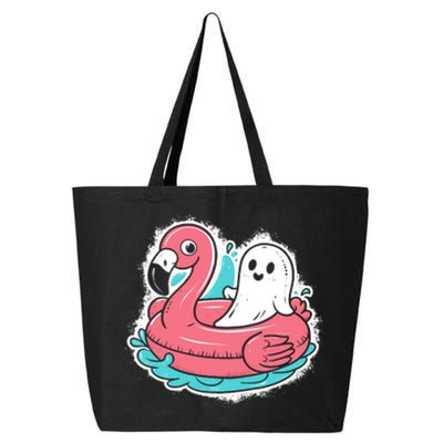 Ghost On A Pool Funny Spooky Summer Summerween Halloween 25L Jumbo Tote