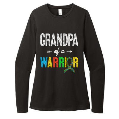 Grandpa Of A Warrior Autism Awareness Support Womens CVC Long Sleeve Shirt