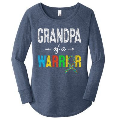 Grandpa Of A Warrior Autism Awareness Support Women's Perfect Tri Tunic Long Sleeve Shirt