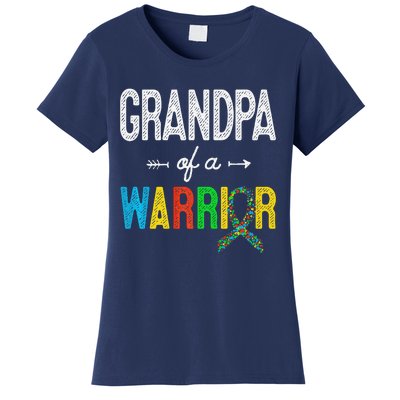 Grandpa Of A Warrior Autism Awareness Support Women's T-Shirt