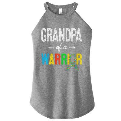 Grandpa Of A Warrior Autism Awareness Support Women's Perfect Tri Rocker Tank