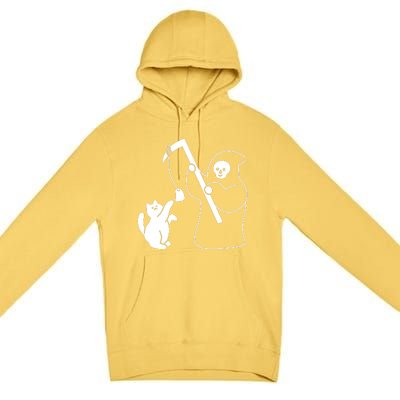 GHOST ON A STRING CAT TOY Premium Pullover Hoodie