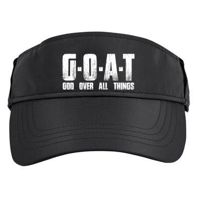 G O A T God Over All Thing Man Of God Goat Christian Thing Adult Drive Performance Visor
