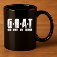 G O A T God Over All Thing Man Of God Goat Christian Thing 11oz C Handle Ceramic Mug