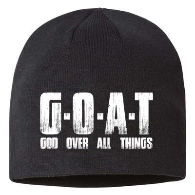 G O A T God Over All Thing Man Of God Goat Christian Thing Sustainable Beanie