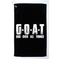 G O A T God Over All Thing Man Of God Goat Christian Thing Golf Towel
