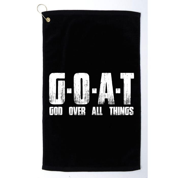 G O A T God Over All Thing Man Of God Goat Christian Thing Golf Towel